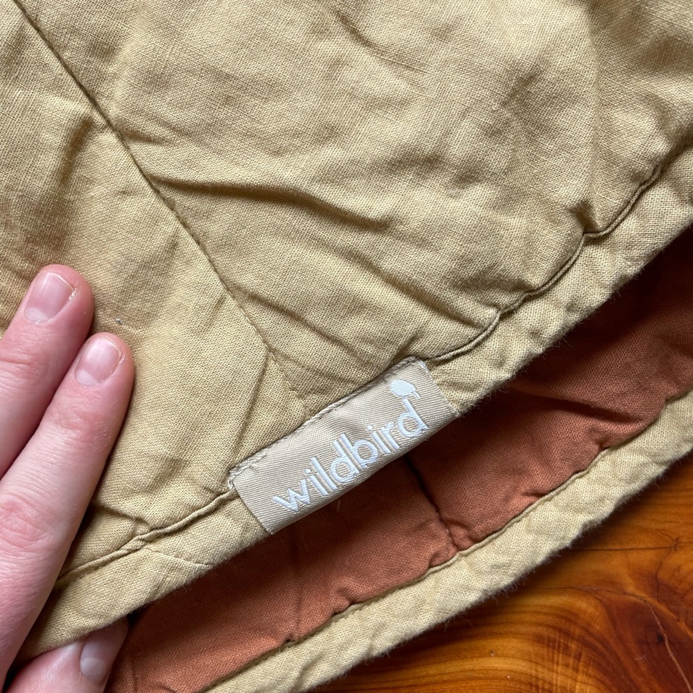 WildBird Linen blend quilted play mat Verdin/Merganser color